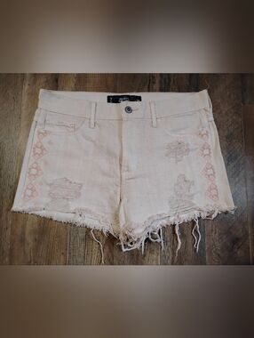 Hollister Pastel Pink Distressed Denim Shorts Women's Size: 7/28